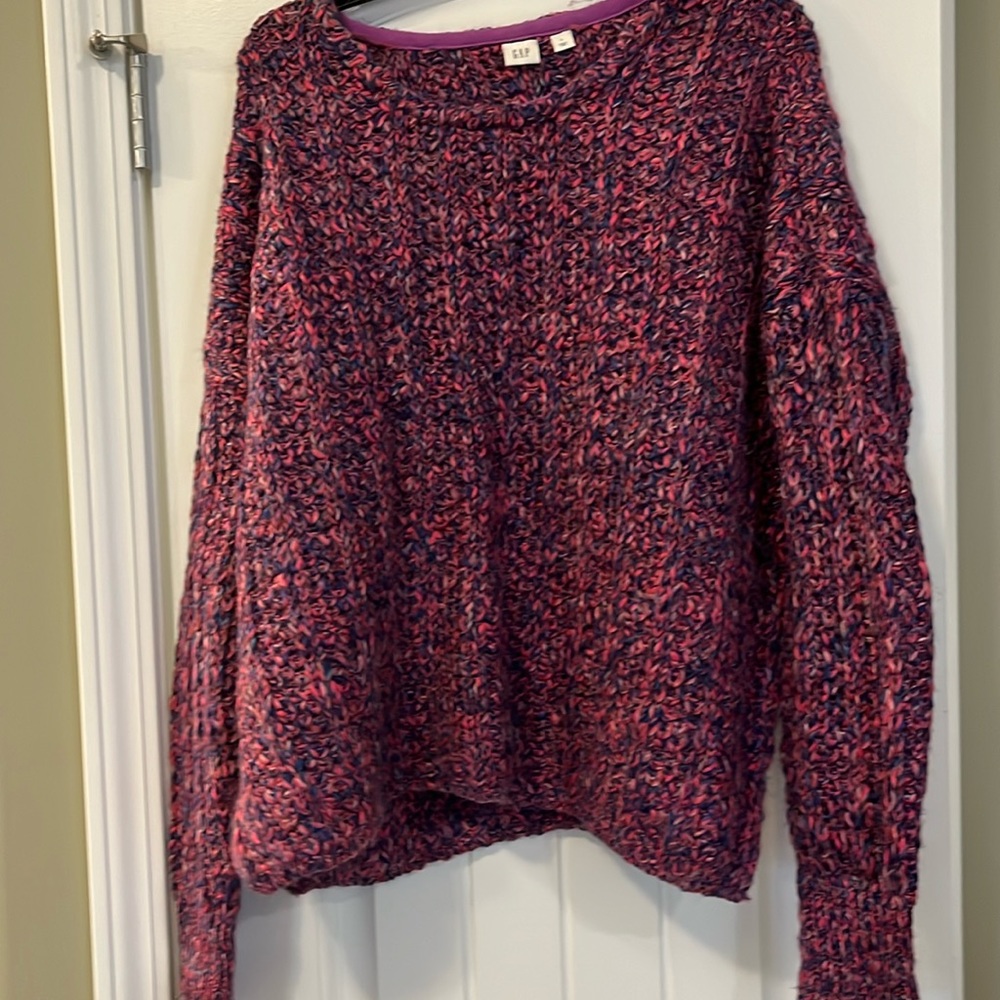 Gap sweater, pink/purple/blue, Large